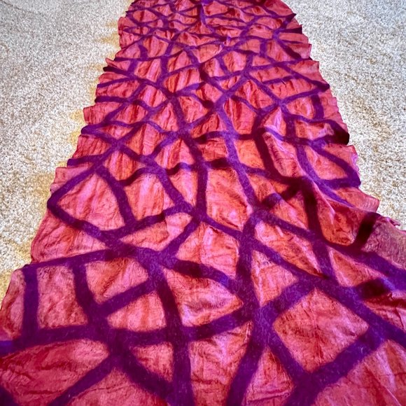Handmade Silk and Wool Scarf - Picture 1 of 5